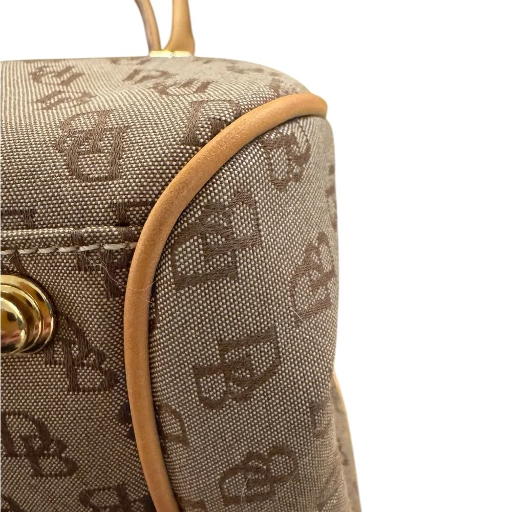 Dooney & Bourke Monogram Canvas Satchel — Tan / Brown